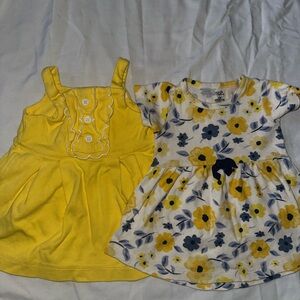 2-pack baby girls' yellow spring/summer dresses 0-3 months